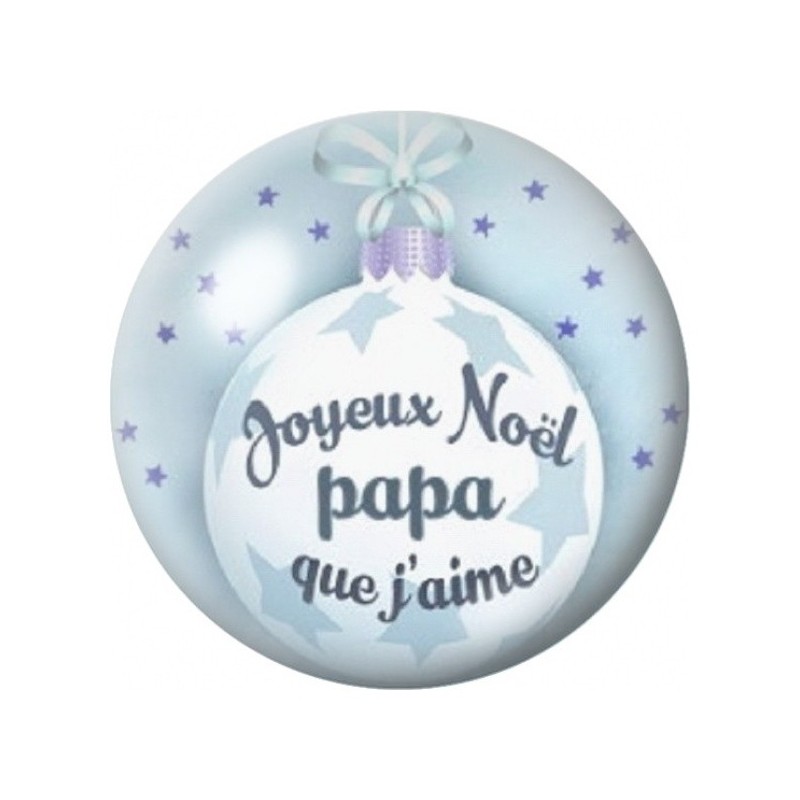 Cabochon en Verre Illustré Joyeux Noël Papa que J’aime 12 à 25mm