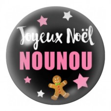 Cabochon en Verre Illustré Joyeux Noël Nounou Pain d’Épices 12 à 25mm pour la Création de Bijoux Fantaisie - DIY