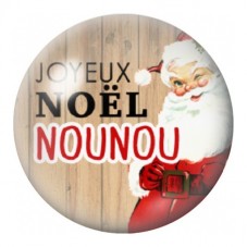 Cabochon en Verre Illustré Joyeux Noël Nounou Père Noël 12 à 25mm pour la Création de Bijoux Fantaisie - DIY