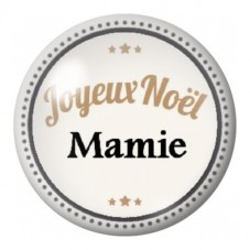 Cabochon en Verre Illustré Joyeux Noël Mamie Médaillon Doré 12 à 25mm pour la Création de Bijoux Fantaisie - DIY