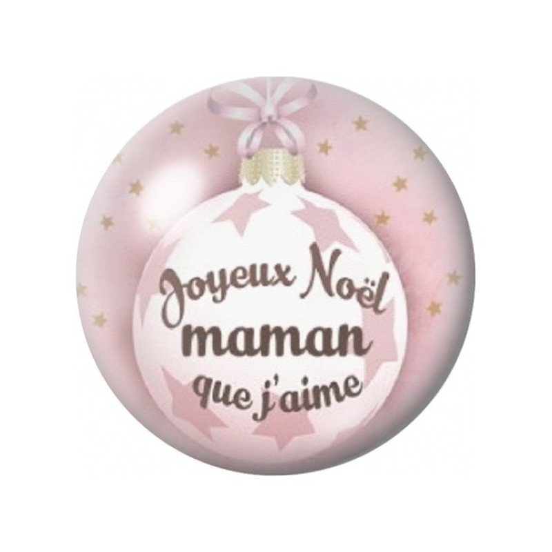 Cabochon en Verre Illustré Joyeux Noël Maman que J’aime 12 à 25mm