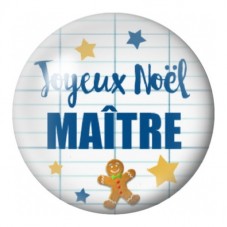 Cabochon en Verre Illustré Joyeux Noël Maître aux Étoiles 12 à 25mm pour la Création de Bijoux Fantaisie - DIY