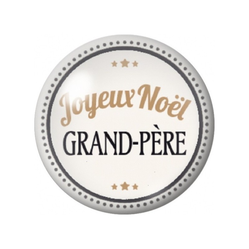 Cabochon en Verre Illustré Joyeux Noël Grand-Père 12 à 25mm