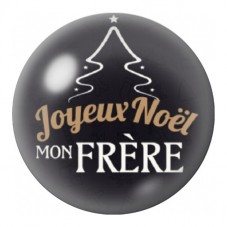 Cabochon en Verre Illustré Joyeux Noël Mon Frère 12 à 25mm pour la Création de Bijoux Fantaisie - DIY