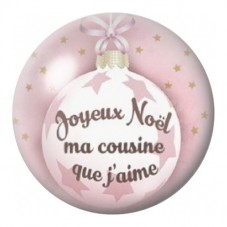 Cabochon en Verre Illustré Joyeux Noël Ma Cousine que J’aime 12 à 25mm pour la Création de Bijoux Fantaisie - DIY