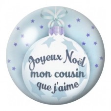 Cabochon en Verre Illustré Joyeux Noël Mon Cousin que J’aime 12 à 25mm pour la Création de Bijoux Fantaisie - DIY