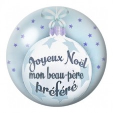 Cabochon en Verre Illustré Joyeux Noël Mon Beau-Père Préféré 12 à 25mm pour la Création de Bijoux Fantaisie - DIY