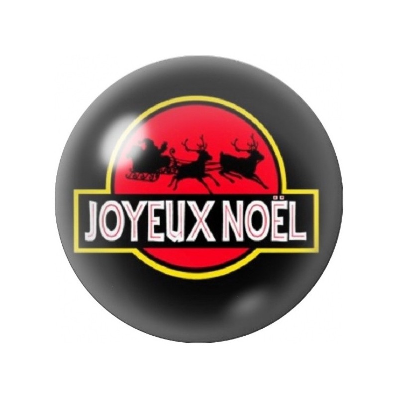 Cabochon en Verre Illustré Joyeux Noël Traîneau et Rennes 12 à 25mm