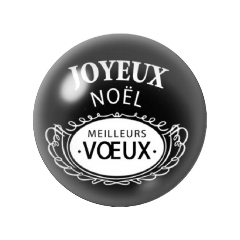 Cabochon en Verre Illustré Joyeux Noël Meilleurs Vœux 12 à 25mm