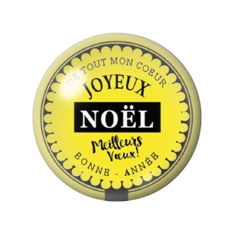 Cabochon en Verre Illustré Joyeux Noël du Fond du Cœur 12 à 25mm