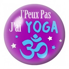 Cabochon en Verre Illustré J’Peux Pas J’ai Yoga 12 à 25mm pour la Création de Bijoux Fantaisie - DIY