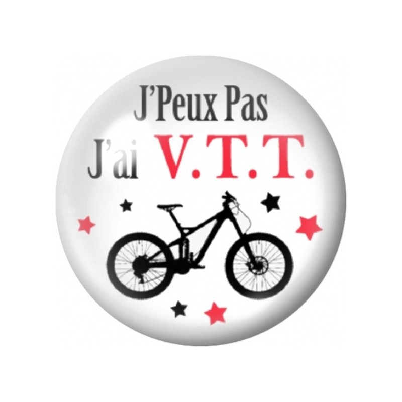 Cabochon en Verre Illustré J’Peux Pas J’ai VTT 12 à 25mm