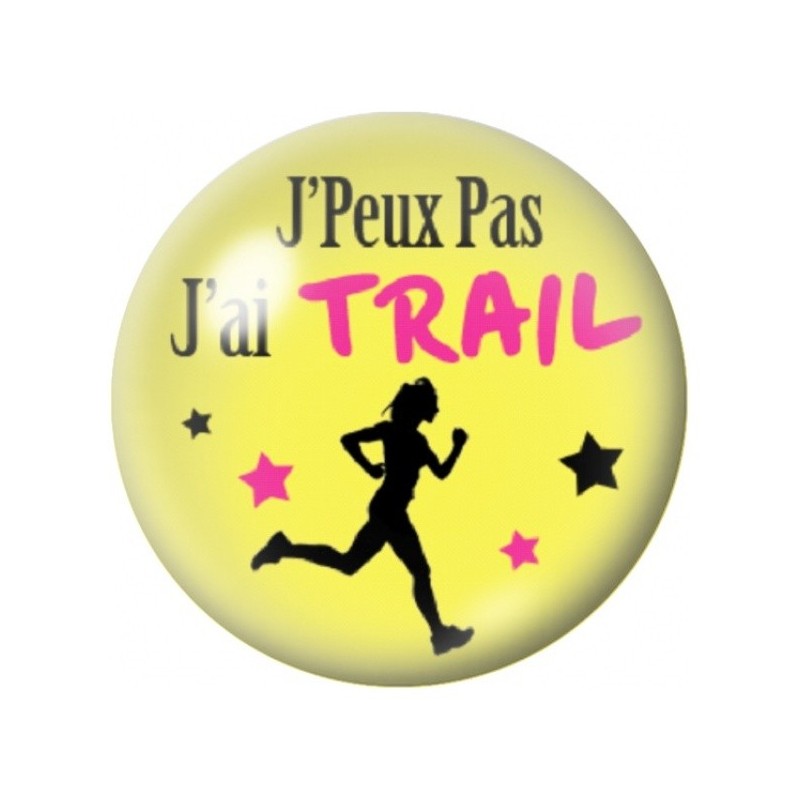 Cabochon en Verre Illustré J’Peux Pas J’ai Trail Coureuse 12 à 25mm