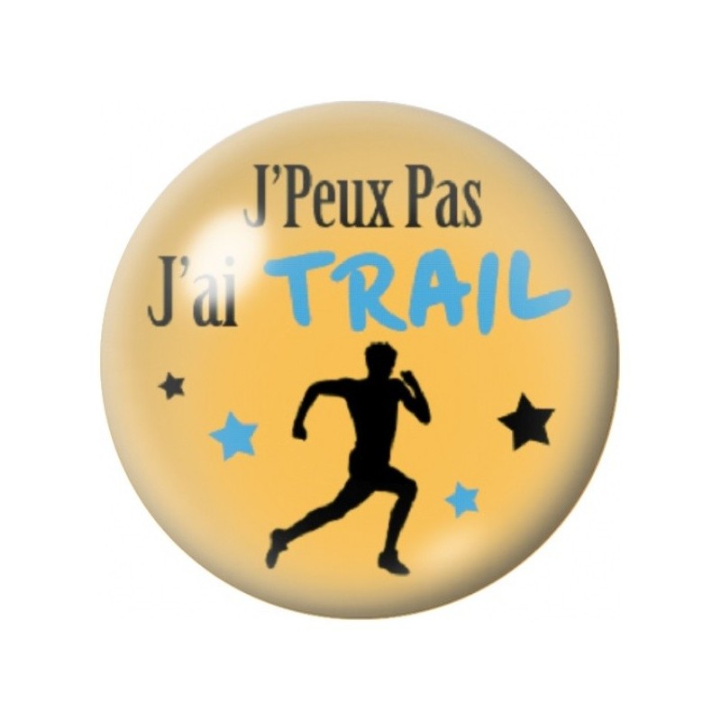 Cabochon en Verre Illustré J’Peux Pas J’ai Trail Coureur 12 à 25mm