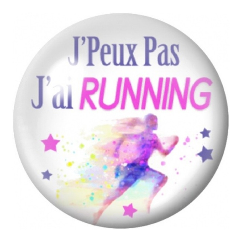 Cabochon en Verre Illustré J’Peux Pas J’ai Running 12 à 25mm
