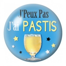 Cabochon en Verre Illustré J’Peux Pas J’ai Pastis 12 à 25mm pour la Création de Bijoux Fantaisie - DIY
