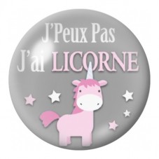 Cabochon en Verre Illustré J’Peux Pas J’ai Licorne 12 à 25mm pour la Création de Bijoux Fantaisie - DIY