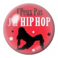 Cabochon en Verre Illustré J’Peux Pas J’ai Hip-Hop 12 à 25mm pour la Création de Bijoux Fantaisie - DIY