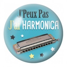 Cabochon en Verre Illustré J’Peux Pas J’ai Harmonica 12 à 25mm pour la Création de Bijoux Fantaisie - DIY