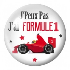 Cabochon en Verre Illustré J’Peux Pas J’ai Formule 1 12 à 25mm pour la Création de Bijoux Fantaisie - DIY