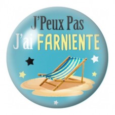 Cabochon en Verre Illustré J’Peux Pas J’ai Farniente 12 à 25mm pour la Création de Bijoux Fantaisie - DIY