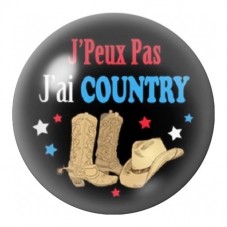 Cabochon en Verre Illustré J’Peux Pas J’ai Country 12 à 25mm pour la Création de Bijoux Fantaisie - DIY