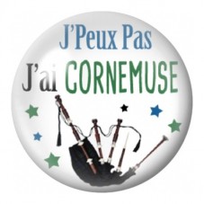 Cabochon en Verre Illustré J’Peux Pas J’ai Cornemuse 12 à 25mm pour la Création de Bijoux Fantaisie - DIY