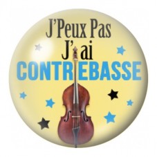 Cabochon en Verre Illustré J’Peux Pas J’ai Contrebasse 12 à 25mm pour la Création de Bijoux Fantaisie - DIY