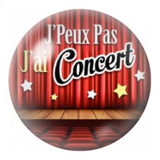 Cabochon en Verre Illustré J’Peux Pas J’ai Concert 12 à 25mm pour la Création de Bijoux Fantaisie - DIY