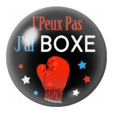 Cabochon en Verre Illustré J’Peux Pas J’ai Boxe 12 à 25mm pour la Création de Bijoux Fantaisie - DIY