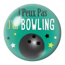 Cabochon en Verre Illustré J’Peux Pas J’ai Bowling 12 à 25mm pour la Création de Bijoux Fantaisie - DIY