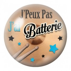 Cabochon en Verre Illustré J’Peux Pas J’ai Batterie 12 à 25mm pour la Création de Bijoux Fantaisie - DIY