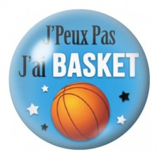 Cabochon en Verre Illustré J’Peux Pas J’ai Basket 12 à 25mm pour la Création de Bijoux Fantaisie - DIY