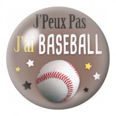 Cabochon en Verre Illustré J’Peux Pas J’ai Baseball 12 à 25mm pour la Création de Bijoux Fantaisie - DIY