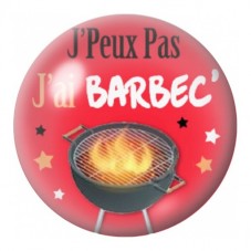 Cabochon en Verre Illustré J’Peux Pas J’ai Barbecue 12 à 25mm pour la Création de Bijoux Fantaisie - DIY