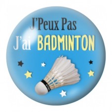 Cabochon en Verre Illustré J’Peux Pas J’ai Badminton 12 à 25mm pour la Création de Bijoux Fantaisie - DIY