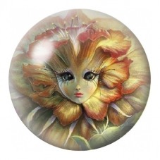Cabochon en Verre Illustré Fleur Vivante d’Alice 12 à 25mm pour la Création de Bijoux Fantaisie - DIY