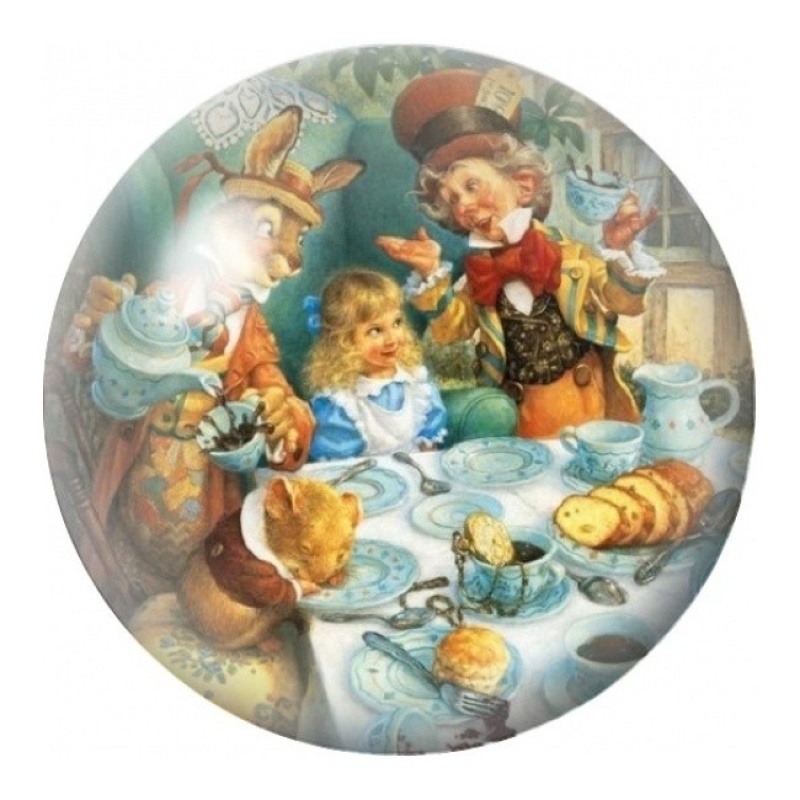 Cabochon en Verre Illustré Grand Goûter d’Alice 12 à 25mm