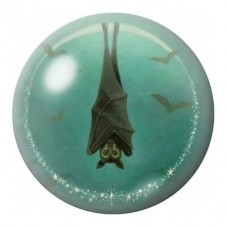 Cabochon en Verre Illustré Chauve-Souris Suspendue sur Turquoise 12 à 25mm pour la Création de Bijoux Fantaisie - DIY