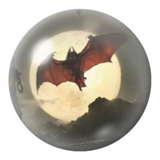 Cabochon en Verre Illustré Chauve-Souris devant la Pleine Lune 12 à 25mm pour la Création de Bijoux Fantaisie - DIY