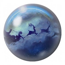 Cabochon en Verre Illustré Traîneau du Père Noël dans la Nuit 12 à 25mm pour la Création de Bijoux Fantaisie - DIY