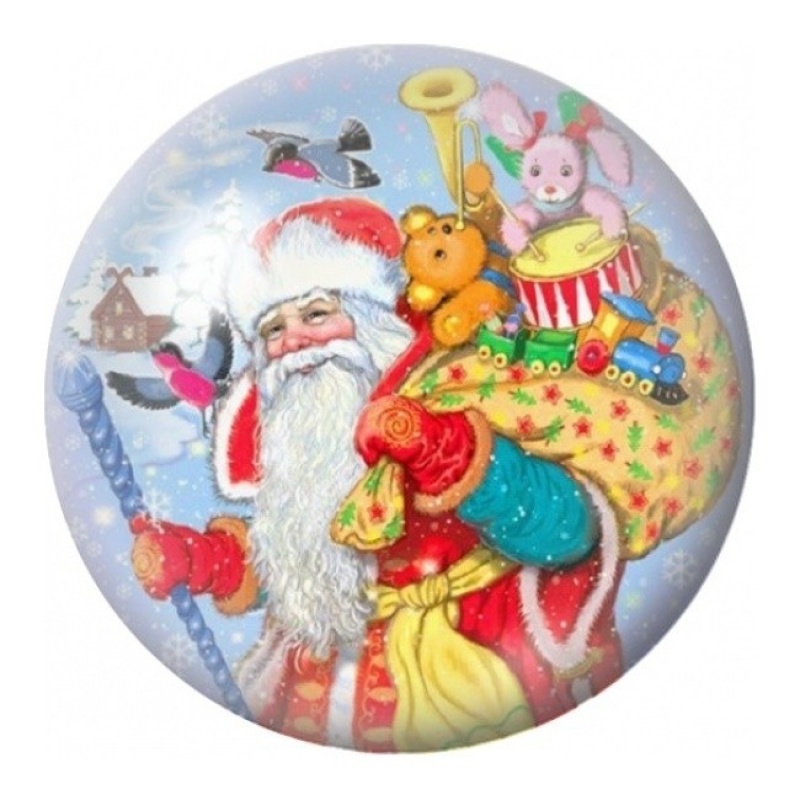 Cabochon en Verre Illustré Père Noël à la Hotte de Jouets 12 à 25mm