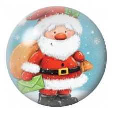 Cabochon en Verre Illustré Père Noël au Grand Sac Vert 12 à 25mm pour la Création de Bijoux Fantaisie - DIY