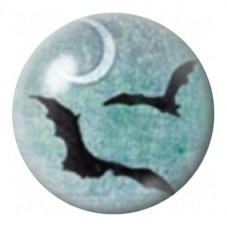 Cabochon en Verre Illustré Chauves-Souris au Croissant de Lune 12 à 25mm pour la Création de Bijoux Fantaisie - DIY