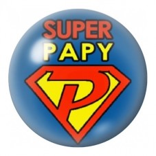 Cabochon en Verre Illustré Super Papy 12 à 25mm pour la Création de Bijoux Fantaisie - DIY