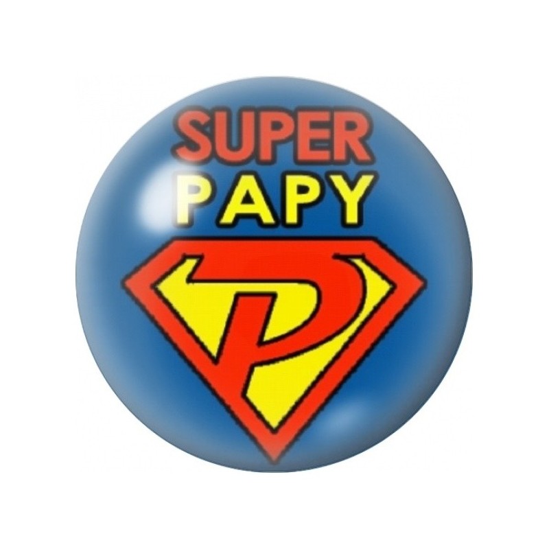 Cabochon en Verre Illustré Super Papy 12 à 25mm