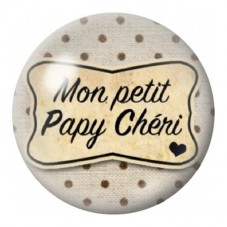 Cabochon en Verre Illustré Mon Petit Papy Chéri 12 à 25mm pour la Création de Bijoux Fantaisie - DIY