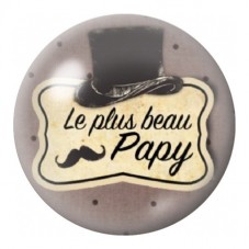 Cabochon en Verre Illustré Le Plus Beau des Papy 12 à 25mm pour la Création de Bijoux Fantaisie - DIY