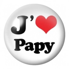 Cabochon en Verre Illustré J’Aime Papy au Cœur Rouge 12 à 25mm pour la Création de Bijoux Fantaisie - DIY