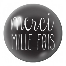 Cabochon en Verre Illustré Merci Mille Fois 12 à 25mm pour la Création de Bijoux Fantaisie - DIY